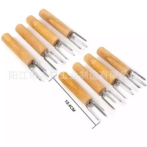 Pincho de Madera de Haya y Acero Inoxidable 430 para Asar al Aire Libre, Utensilio de Cocina 10.4x2.5x2.5cm - Product Image 5