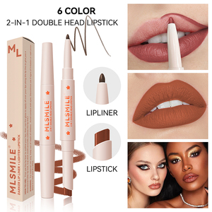 Nouveau maquillage <span class=keywords><strong>gras</strong></span> imperméable sans maquillage tenant un stylo rouge à lèvres à double tête mat, <span class=keywords><strong>crayon</strong></span> à lèvres deux en un - Product Image 4