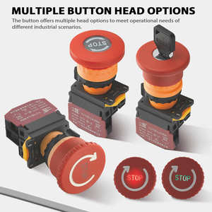 Pulsante di Emergenza Illuminato LA38M-ZSD 22MM con Simbolo Stop, Luce Rossa e Verde, 110V 220V AC DC YIJIA YJ139-LA38 - Product Image 5