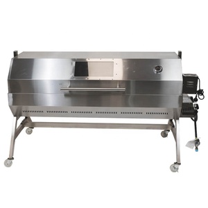 Dual Fuel Stainless Steel <strong>BBQ</strong> Spit <strong>Charcoal</strong> <strong>Gas</strong> Pig Roaster Heavy Duty Commercial Barbecue Grill 1500mm Party Adjustable Trolley - Product Image 4