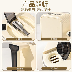 Noodle Cup 304 Stainless Steel <b>Square</b> Lunch Box With Lid Large Capacity Portable For Students Office Workers - Product Image 5