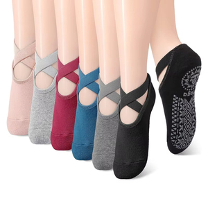 Wholesale High Quality Non-Slip <b>Socks</b> for Women Breathable Bandage Yoga Cotton Fitness Dance Barre Ballet Sports - Product Image 2