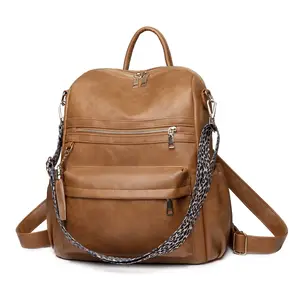 2022 модный рюкзак, сумки анти-кражи с ручкой, для путешествий, очень вместительная, из PU искусственной кожи, женская сумка-рюкзак с широким Регулируемый леопардовые бретели