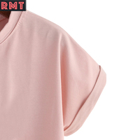 T-shirt pour femmes, doux et confortable, logo personnalisé, manches courtes, crop top, tee-shirt court