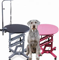Table de toilettage pour chien Shernbao FT-831, ronde, avec levage pneumatique, 360° °   Station de toilettage pivotante et réglable en hauteur pour petits animaux