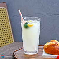 Verre à cocktail en plastique 370 ml, coupe diamant, pour Long Island Ice Tea et Tom Collins