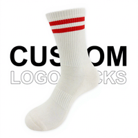 Chaussettes de sport personnalisées en gros avec logo, pour hommes, couleur unie, respirantes, en coton épais, chaussettes de sport