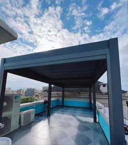 Pérgola de jardín de aluminio automática LongTai con diseños de estacionamiento de automóviles 3x4 Materiales de techo baratos Bases de madera tratadas a presión natural - Product Image 6