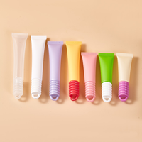 Tube de brillant à lèvres rose et violet de 10g, 15g, 20g avec embout angulaire, tube vide pour huile à lèvres et baume à lèvres, emballage cosmétique pour les lèvres avec capuchon à boucle