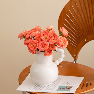 Cream Modern Minimalist Premium Feel Ceramic Vase With Smooth Glossy Finish for Living Room Dried Fresh Faux <b>Flower</b> <b>Display</b> - Product Image 3