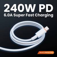 Câble de données USB-C à charge rapide 240W PD 6.0A, 1 mètre, en cuivre nu, avec puce intelligente E-Marker, produit phare pour téléphones mobiles