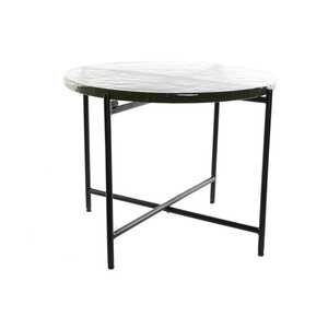 <b>Side</b> <b>Table</b> with Double <b>Glass</b> and Metal Dimensions 50x50x42cm Black - Product Image 4