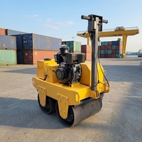 Compacteur hydraulique à double roue en acier, poussé à la main, 20 kN de force de compression, idéal pour la construction de trottoirs – Vente directe usine