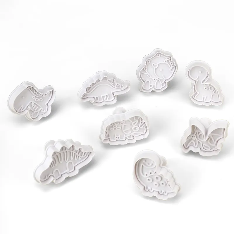 4Pcs/Set New Big Dinosaur Spring Die DIY 3D Painted Cookie Shape Cutting Tool For Kitchen
