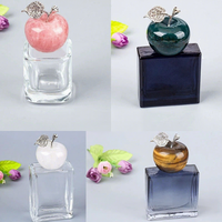 Bouchon de flacon de parfum en pierre naturelle brute, cristal, marbre, verre, ovale, gravé et poli, personnalisé