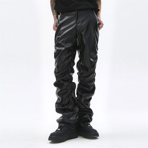 On Sale Faux Leather Baggy Pants Wide Leg Design | Alibaba.com