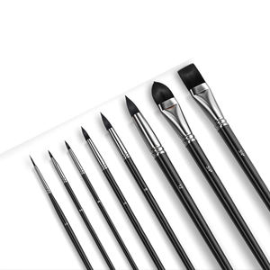 Nouveaux pinceaux à <span class=keywords><strong>aquarelle</strong></span> 2023, pinceaux à <span class=keywords><strong>aquarelle</strong></span> à manche court en forme de tulipe noire, ensemble de pinceaux à <span class=keywords><strong>aquarelle</strong></span> pour aquarelles, poils synthétiques de type écureuil - Product Image 1