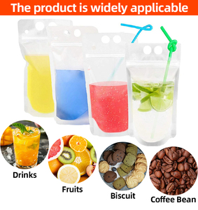 Vente en gros de sachets de jus en plastique jetables transparents givrés avec <span class=keywords><strong>paille</strong></span> pour adultes et adolescents - Product Image 4