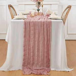 Nappes de table en gaze de coton, tissu voile, décoration drapée pour mariage, fête, banquet, style rustique bohème, fournitures pour événements - Product Image 2