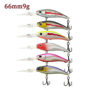 Señuelo artificial rígido ABS Brave Water Ghost Long-Tail Minnow de hundimiento profundo con sonajero para pesca de precisión realista en agua dulce - Product Image 1