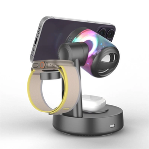 Base de Carga Inalámbrica Magnética <span class=keywords><strong>5</strong></span> en 1 de 25W con Puerto Tipo-C para Reloj, Auriculares y Altavoz con Luces RGB - Product Image 5
