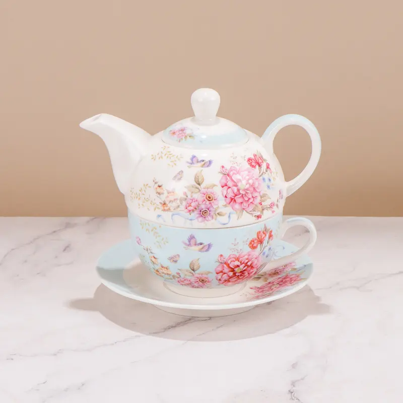 Kemik çini kahve seti beyaz altın porselen çay seti gelişmiş Pot fincan seramik kupa demlik süt sürahisi çay seti
