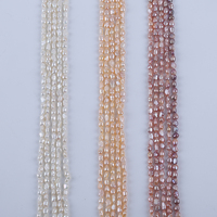 High Quality Zhuji Pearl 3-4mm Straight Hole Baroque Pearl Strand DIY Fashion Jewelry Wholesale Irregular Fresh Water Pearls