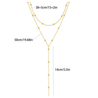 Collar de Clavícula Minimalista para Mujer, de Acero Inoxidable, Chapado en Oro de 18K, con Cuentas, Cruz y Cadena de Bolas, Diseño en Y
