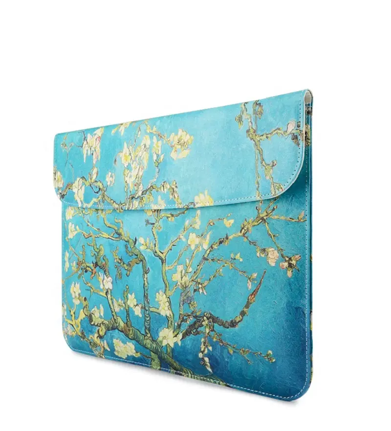 Printed Laptop Sleeve Bag Compatible For 13-13.3 inch MacBook Pro/Air - PU Leather With 360 Protective Case
