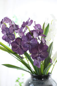 K1004 Artificiale <span class=keywords><strong>vanda</strong></span> fiore di orchidea <span class=keywords><strong>vanda</strong></span> casa fiore decorativo - Product Image 4