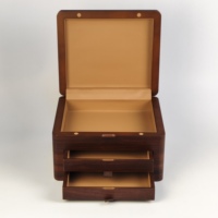 Boîte à dattes en bois multi-tiroirs avec couvercle gravé au laser, doublure en PU, logo personnalisé, emballage de luxe pour le stockage de friandises du Ramadan et de l'Aïd