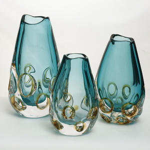 แจกันศิลปะ Liuli โปร่งแสงตกแต่งด้วยมือด้วยลวดลายดอกไม้แกะสลัก - Product Image 2