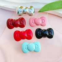 Mini dijes de acrílico con forma de lazo, accesorios de resina de dibujos animados Kawaii para manualidades, pegamento cremoso, fundas para teléfono, pinzas para el pelo, decoración para botellas de agua, de base plana