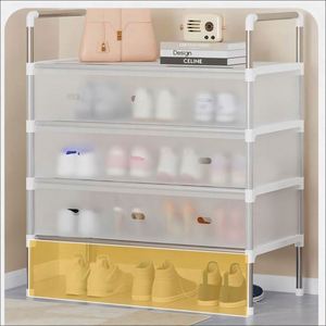 Grand Organisateur de Chaussures Pliant Portable à 4 Niveaux en Acier Galvanisé, Design Moderne, Multifonctionnel pour Chaussures, Outils, Salon - Product Image 5