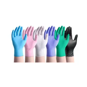 Giá rẻ thi guantes de nitrilo hộp 4mil 6mil Đen Nitrile găng tay tinh khiết Kiểm tra thực phẩm xử lý bột miễn phí Nitrile găng tay