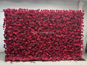 Décoration de fond de scène de mariage personnalisée J36, toile de fond florale en soie artificielle blanche pure de 8 pieds, toile de fond de <span class=keywords><strong>fleurs</strong></span> artificielles - Product Image 6