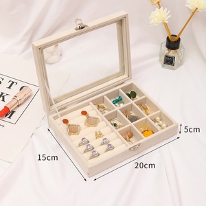 Custom Logo Cardboard PU Leather Ring Necklace <b>Earring</b> <b>Box</b> Jewelry Showcase Organizer with Display Holder - Product Image 6
