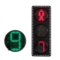 Signalisation LED multivoltagée pour passage piétons 300 mm avec minuteur de compte à rebours, certifiée IP55 CE, résistante aux éclaboussures pour terminaux de bus