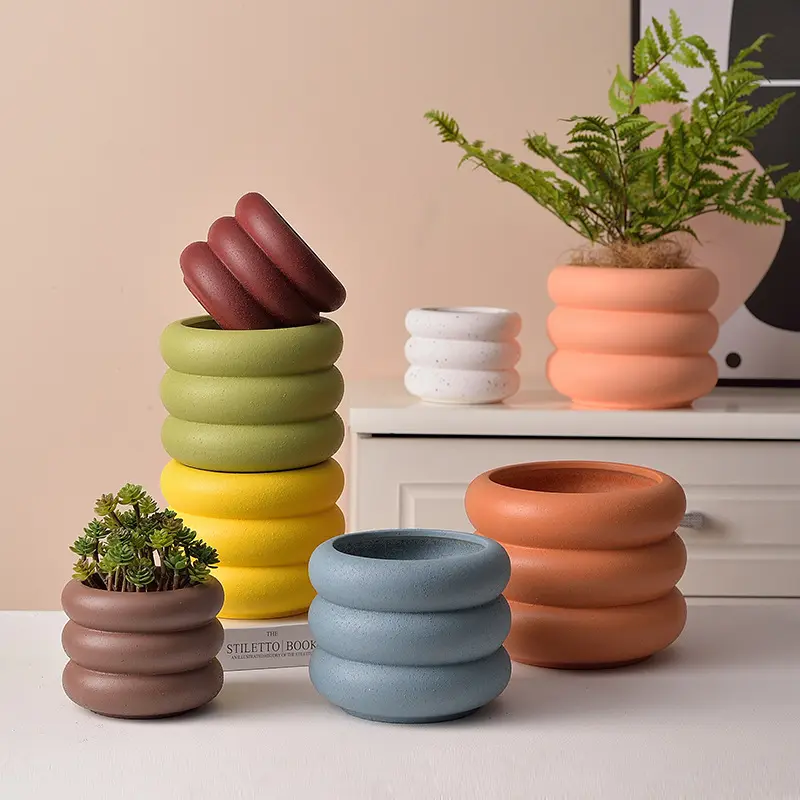 Grosir Desain Kreatif Murah Pot Bunga Dalam Ruangan Dekorasi Rumah Pot Penanam Keramik Curah untuk Dijual