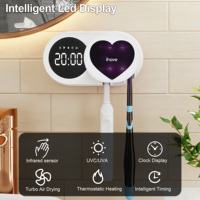 Support de brosse à dents UV sans contact avec séchage à air chaud, boîte de désinfection portable 2000 mAh pour rasoir et brosse à dents, idéal pour la maison et la salle de bain