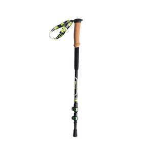 Carbon Fiber Trekking Poles Telescopic Lightweight Aluminum Alloy External Locking Hiking Sticks <b>3</b> Joint Rubber Tip Grey - Product Image 2