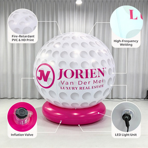 Sfera Gonfiabile LED Personalizzata con Logo, Scultura Pubblicitaria in PVC con Base per Eventi - Product Image 3