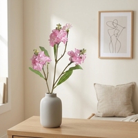 Fleurs artificielles de delphinium et de spur de vache en soie, aspect naturel, arrangement floral de 28 pouces pour mariage et décoration intérieure
