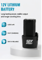 Perceuse sans fil électrique Leego 12V avec batterie lithium rechargeable 1,5 Ah, moteur sans balais, vitesse variable, couple de 25 Nm, pour matériaux durs