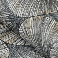 Papier peint auto-adhésif moderne en PVC pour hôtel, motif feuille de Ginkgo 3D, décoration murale intérieure, imperméable, facile à installer, rayures et carreaux