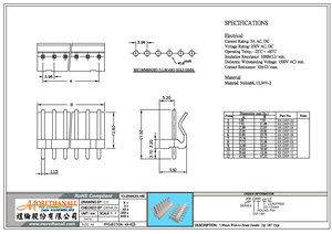 ขั้วต่อแบบกลม KK-DRP-xx คุณภาพเยี่ยม ขนาด 3.96 มม. แบบ PCB DIP 180 ขา ขั้วต่อแบบกลมตัวผู้ รองรับไฟฟ้ากระแสสลับ 250V สำหรับ PCB - Product Image 2
