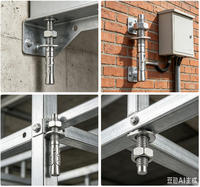 Ancre à coin en acier inoxydable 304 DIN529 A2-70 M6-M20, boulon d'expansion robuste pour béton avec écrou et rondelle