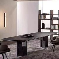 Nouvelle table à manger ovale en marbre naturel unique - Style moderne, simple et haut de gamme pour villa