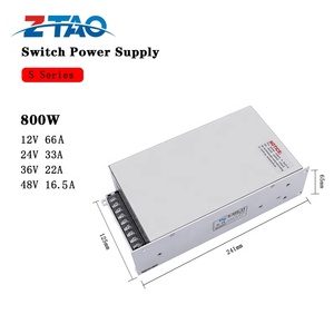 Fonte de Alimentação Industrial <span class=keywords><strong>Slim</strong></span> LED MEANWELL S-800W Série DC12V 24V 36V 48V 800W, Drivers LED e Adaptador para CFTV - Product Image 2