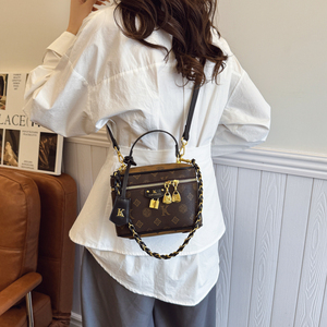 Cao cấp của phụ nữ thời trang mô hình hình học treo túi xách Polyester Bền lót với dây kéo đóng cửa và hai dây đai - Product Image 6